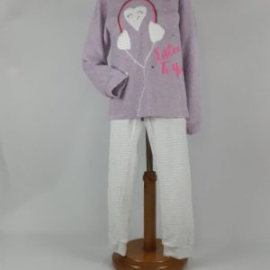 Pijama Niña Terciopelo 8308 Malva