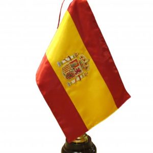 Bandera de España de sobremesa con peana