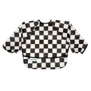 Babero con Mangas, Cuadros Negro - Tiny Twinkle