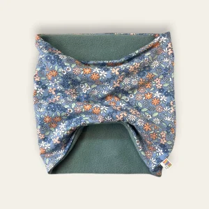 Cuello Polar Flores con azul | Braga de Cuello Adulto | Kurmi Kids