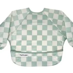 Babero con Mangas Cuadros Menta - Tiny Twinkle