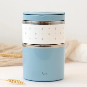 Termo con compartimentos 930 ml, azul - Kiokids